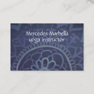 Elegante blaue Yogalehrer-Mandala Visitenkarte