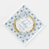 Elegante blauen pastellblauen Blumen Goldbrasse Ba Serviette (Ecke)