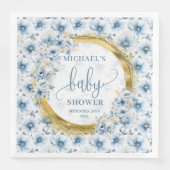 Elegante blauen pastellblauen Blumen Goldbrasse Ba Serviette (Vorderseite)