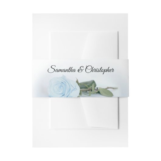 Elegante Blauen Rose Einfache Hochzeit Einladungsbanderole (Vorderseite Beispiel)