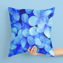 Elegante blauen versteinerte Blume Art Throw Kisse