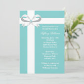 Elegante Blauer Brautdusche Einladung (Stehend Vorderseite)
