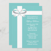 Elegante Blauer Brautdusche Einladung (Vorne/Hinten)