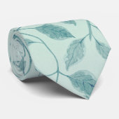 Elegante blauer Foliage Nature Blätter Männer Krawatte (Gerollt)