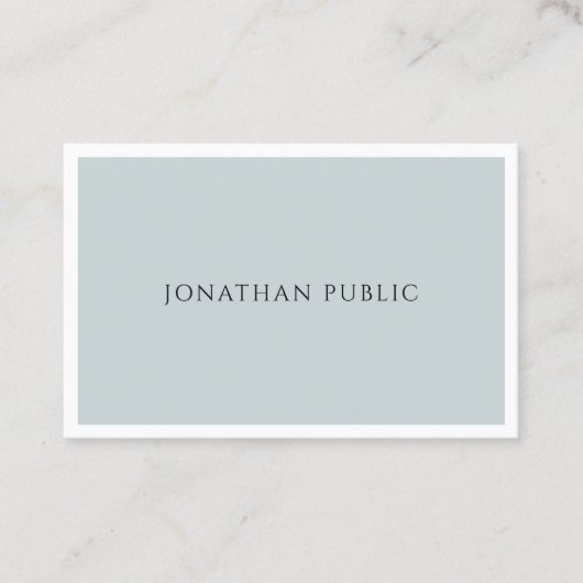 Elegante blaues Grün-einfache Schablone beruflich Visitenkarte (Vorderseite)