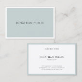 Elegante blaues Grün-einfache Schablone beruflich Visitenkarte (Vorne/Hinten)