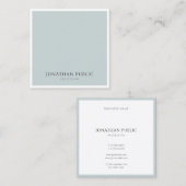 Elegante blaues Grün-einfache Schablonen-modernes Quadratische Visitenkarte (Vorne/Hinten)