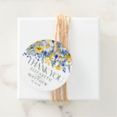Elegante blaugelbe Wildblumen Hochzeit Danke Geschenkanhänger (Beispiel)