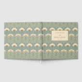 Elegante Blaugrüne Botanische Blumenmuster Gästebuch (Voll)