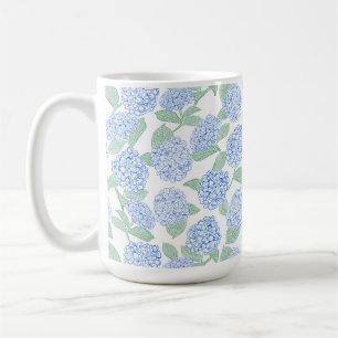 Elegante Blaugrüne Hortensien-Preppy Kaffeetasse