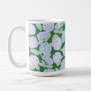 Elegante Blaugrüne Hortensien-Preppy Kaffeetasse