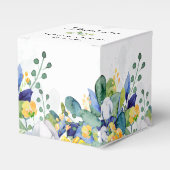 Elegante bläulich-gelbe Hochzeit Geschenkschachtel (Vorderseite)