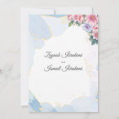 Elegante bläuliche islamische Hochzeit Einladung (Rückseite)