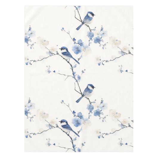 Elegante Blaumeise auf Weiß Tischdecke (Vorderseite)