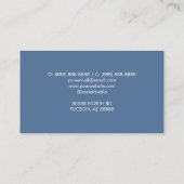 Elegante Blautönen Blume nach Maß Visitenkarte (Rückseite)