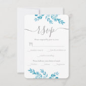 Elegante Blautönen Grau Traditionelle Hochzeit RSVP Karte (Vorderseite)