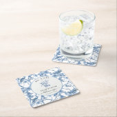 Elegante Blautönen und weiße Hochzeitsempfehlung Rechteckiger Pappuntersetzer (Vor Ort)