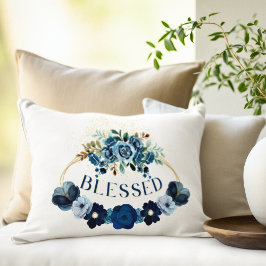Elegante BLESSED International Blu Floral Aquarell Dekokissen
