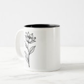 Elegante Blooming Line Kunst Tasse - Minimalistisc (Vorderseite Links)