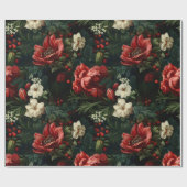 Elegante Blooms I Red and Cream Floral Geschenkpapier (Flach)