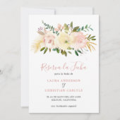 Elegante Bloral Gold Blush Pink Hochzeit Spanisch Save The Date (Vorderseite)
