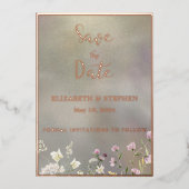 Elegante blorale Herbstkarte Save the Date Folieneinladung (Vorderseite)