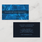 Elegante Blue Abstrakt Marble Design Business Card Visitenkarte (Vorne/Hinten)