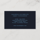 Elegante Blue Abstrakt Marble Design Business Card Visitenkarte (Rückseite)