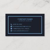 Elegante Blue Abstrakt Marble Design Business Card Visitenkarte (Rückseite)