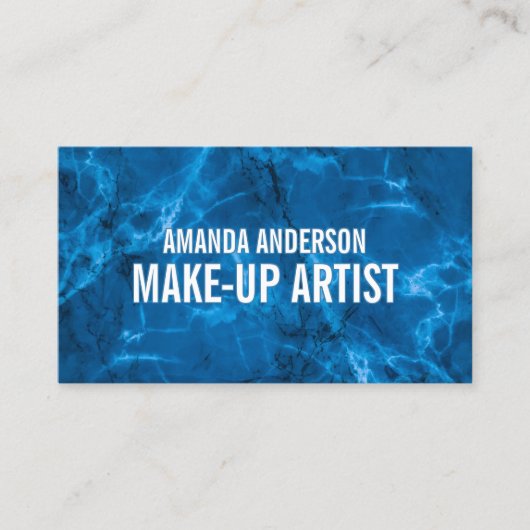 Elegante Blue Abstrakt Marble Design Business Card Visitenkarte (Vorderseite)