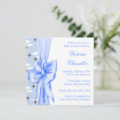Elegante Blue Airplane Baby Boy Dusche Einladung (Stehend Vorderseite)