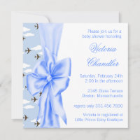 Elegante Blue Airplane Baby Boy Dusche