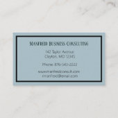 Elegante Blue and Black Art Deco Business Card Visitenkarte (Rückseite)