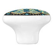 Elegante Blue and Gold Cabinet Knobs Keramikknauf (Seitenansicht)