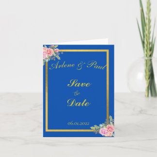 Elegante Blue and Gold Card