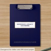 Elegante Blue and Gold Clipboard Klemmbrett
