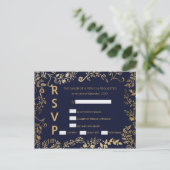 Elegante Blue and Gold Floral UAWG Postkarten (Stehend Vorderseite)