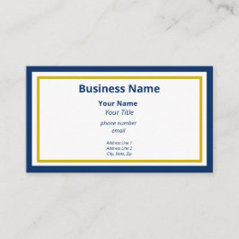 Elegante Blue and Gold Generic Business Card Visitenkarte