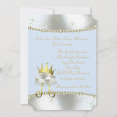 Elegante Blue and Gold Little Prince Baby Dusche Einladung (Rückseite)