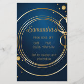 Elegante Blue and Gold Prom Einladung Flyer (Vorne)