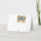 Elegante Blue and Gold Weihnachtskarte Karte (Rückseite)