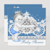 Elegante Blue and Gray Prince Baby Dusche Einladung (Vorne/Hinten)