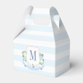 Elegante Blue and White Coastal Boy Baby Dusche Geschenkschachtel (Vorderseite)