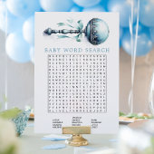 Elegante Blue Baby Rattle Boy Baby Word Search Car Einladung