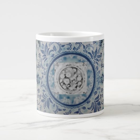Elegante Blue Batik Spezialität Tasse (Vorderseite)