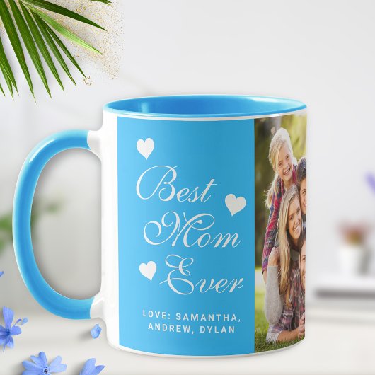 Elegante Blue Best Mama Ever Foto Tasse