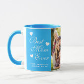 Elegante Blue Best Mama Ever Foto Tasse (Links)