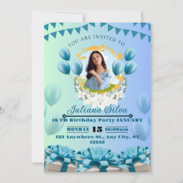 Elegante Blue Birthday Einladung - individuell ges
