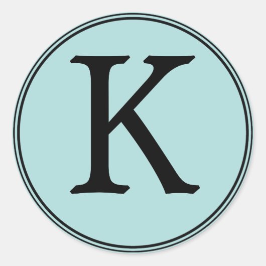 Elegante Blue & Black Monogram Stickers (Vorderseite)