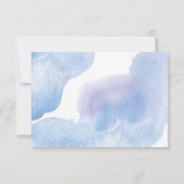 Elegante Blue Blume Custom Wedding Einladung (Rückseite)